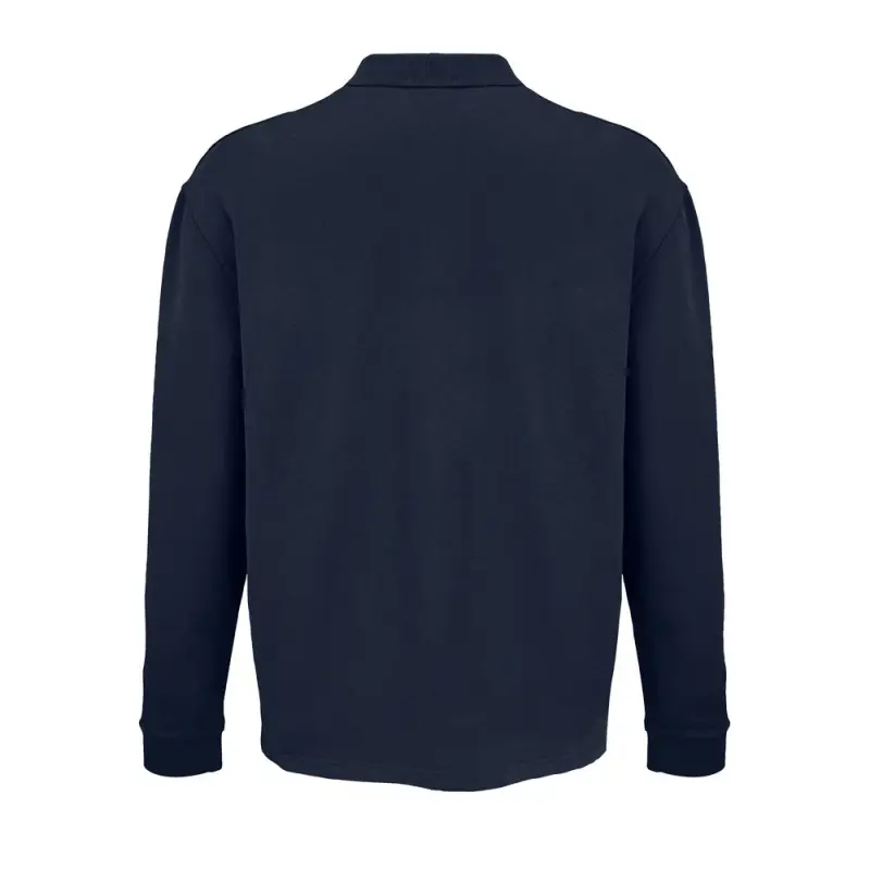 Рубашка поло оверсайз с длинным рукавом Heritage, темно-синяя, размер XS