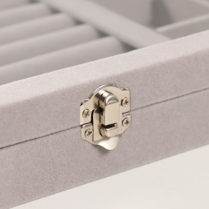 Шкатулка бархат для украшений Шкатулка бархат для украшений "Серый туман" 5х20х28 см