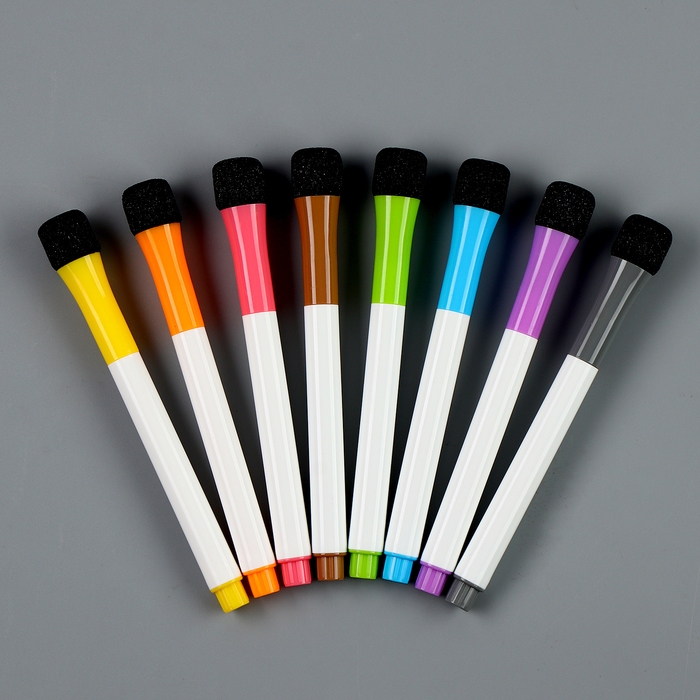 Маркеры с магнитом, цветные, на водной основе, набор &mdash; 8 шт.