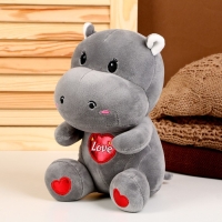 Мягкая игрушка «Бегемотик», размер 22 см, цвет серый Мягкая игрушка «Бегемотик», размер 22 см, цвет серый