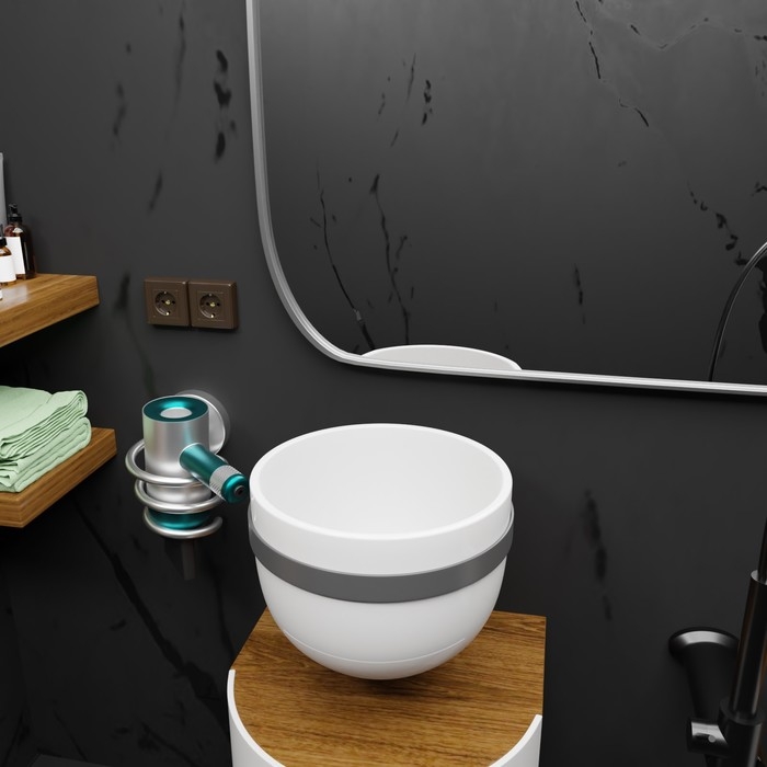 Держатель для фена, 11×9,5×11 см, алюминий Держатель для фена, 11×9,5×11 см, алюминий