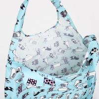 Сумка хозяйственная на кнопке, складная, цвет голубой Сумка хозяйственная на кнопке, складная, цвет голубой