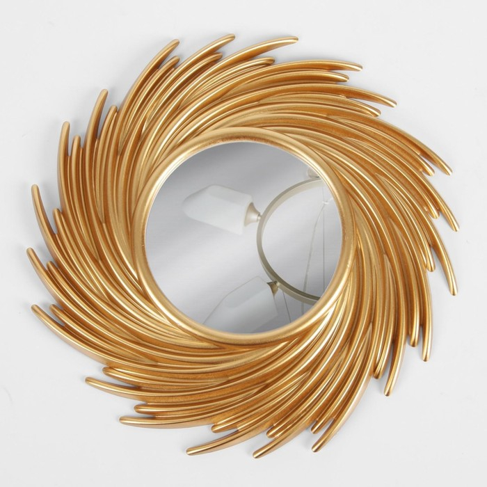 Зеркало настенное &laquo;Солнышко&raquo;, d зеркальной поверхности 11 см, цвет золотистый