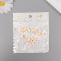 Декор для творчества пластик "Радуга в облаках" набор 6 шт 1,6х2,3х0,8 см