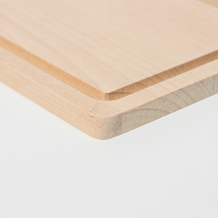 Доска разделочная деревянная Доска разделочная деревянная "Прямоугольник" с желобом 30х20х0,8 см береза