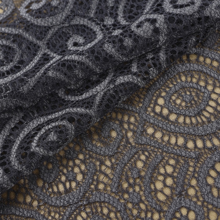 Кружевная эластичная ткань, 180 мм × 2,7 ± 0,5 м, цвет графитовый Кружевная эластичная ткань, 180 мм × 2,7 ± 0,5 м, цвет графитовый