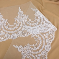 Кружево на сетке, 280 мм &times; 11 &plusmn; 1 м, цвет белый