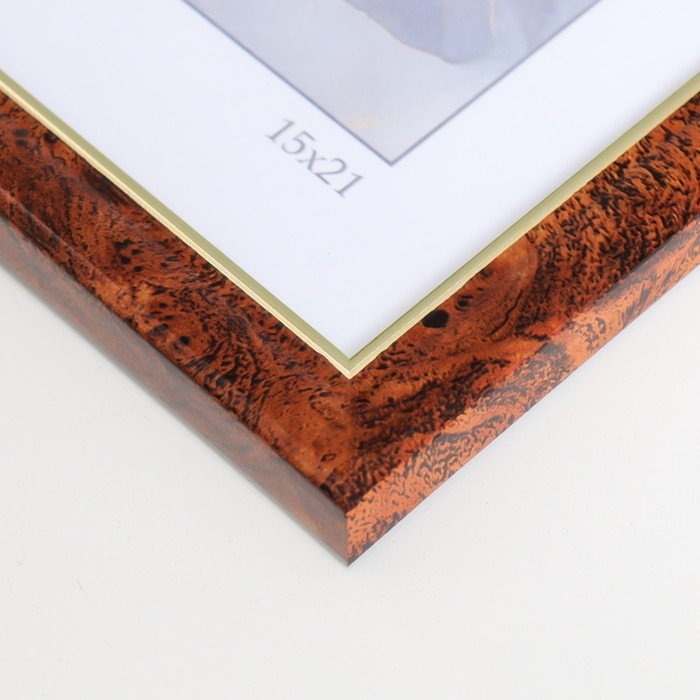 Фоторамка пластик Фоторамка пластик "Офис 8" 15х21 см, карельская берёза