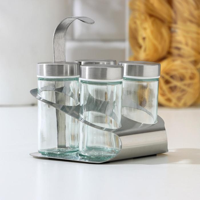 Набор для специй на подставке &laquo;Минимум&raquo;, 4,5&times;9,5 см, 4 шт