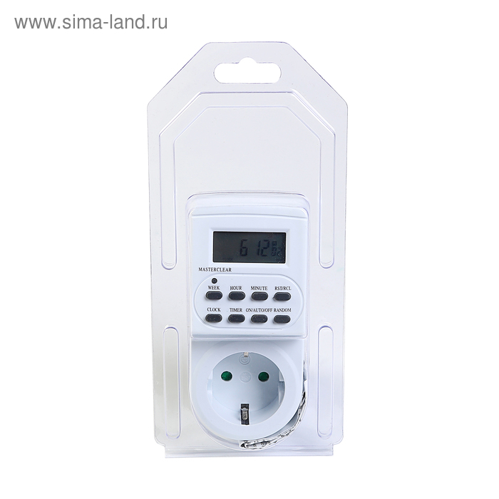 Таймер розеточный Smartbuy, электронный, 3500 Вт, недельный+суточный Таймер розеточный Smartbuy, электронный, 3500 Вт, недельный+суточный