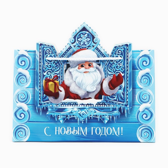 Пакет подарочный новогодний &laquo;Дед Мороз&raquo;, 30 х 26 х 10 см , Новый год