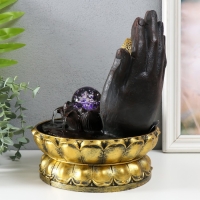 Фонтан настольный от сети, подсветка "Золотой Ганеша в ладонях" 21х21х28 см Фонтан настольный от сети, подсветка "Золотой Ганеша в ладонях" 21х21х28 см