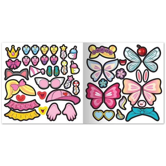 Книга с многоразовыми наклейками «Милашки из вкусняшки», 12 стр., с маркером, 20 глазок Книга с многоразовыми наклейками «Милашки из вкусняшки», 12 стр., с маркером, 20 глазок