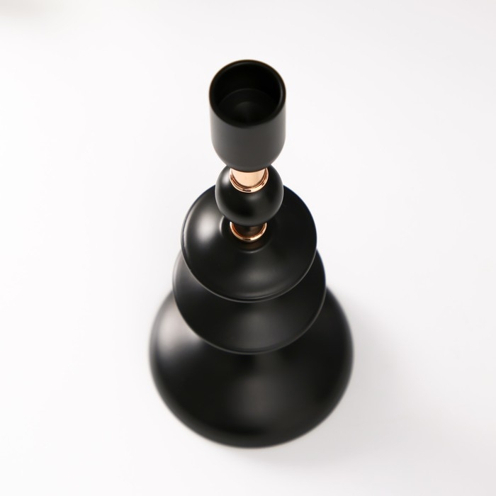 Подсвечник металл на 1 свечу d=2 см Подсвечник металл на 1 свечу d=2 см "Ирада" с золотом 9х9х24 см