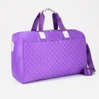 Сумка дорожная женская на молнии, наружный карман, держатель для чемодана, длинный ремень, цвет сиреневый Сумка дорожная женская на молнии, наружный карман, держатель для чемодана, длинный ремень, цвет сиреневый