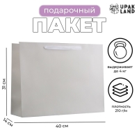 Пакет ламинированный горизонтальный &laquo;Белый&raquo;, L 40 &times; 31 &times; 14 см