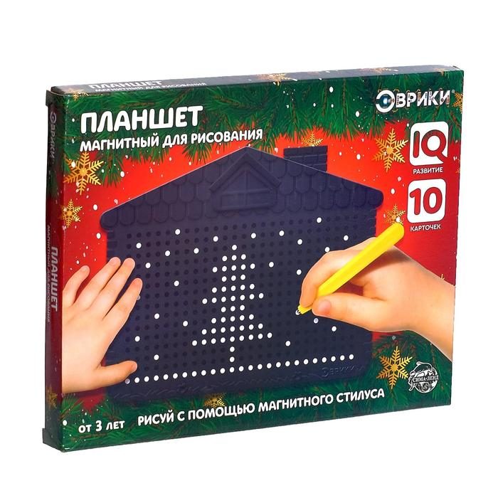 Планшет обучающий «Магнитное рисование», новогодний, цвет чёрный, 375 отверстий Планшет обучающий «Магнитное рисование», новогодний, цвет чёрный, 375 отверстий