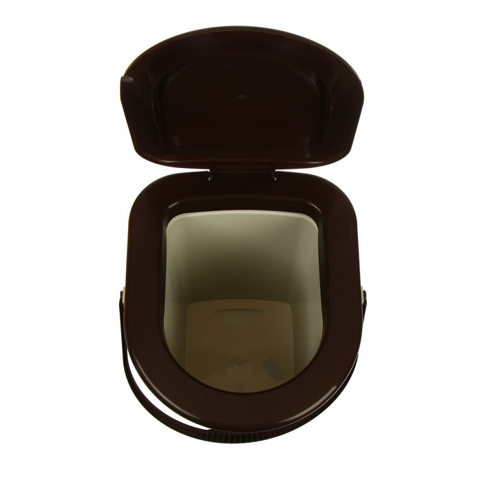 Ведро-туалет, h = 38 см, 17 л, съёмный стульчак, бежевое, крышка МИКС