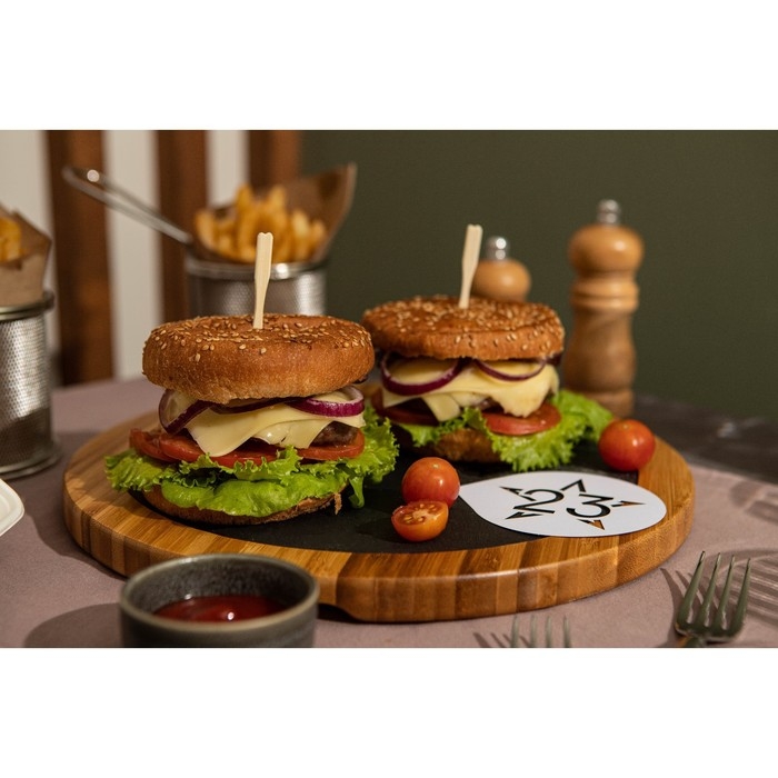 Блюдо для подачи Magistro Valley, d=30 см, сланец, бамбук Блюдо для подачи Magistro Valley, d=30 см, сланец, бамбук