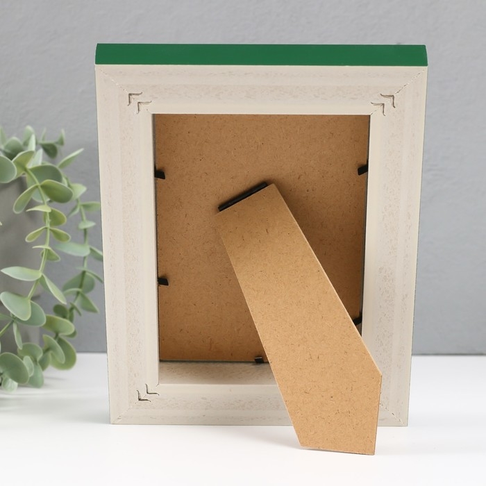 Фоторамка пластик 10х15 см Фоторамка пластик 10х15 см "Стефания" зеленая с золотым 4,4х15х20 см