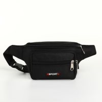Сумка поясная на молнии, 3 наружных кармана, цвет чёрный Сумка поясная на молнии, 3 наружных кармана, цвет чёрный
