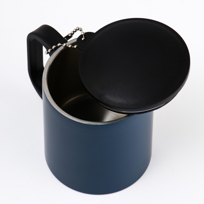 Термокружка, 180 мл, Туризм "Мастер К", сохраняет тепло 2 ч, 8.5 х 6.8 см, темно-синяя