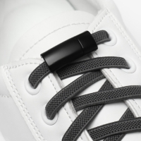 Фиксатор для шнурков, на магните, пара, размер 2,6 &times; 2 &times; 0,7 см, цвет чёрный