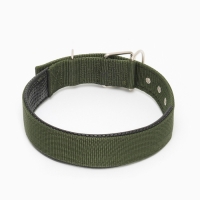 Ошейник "Комфорт" комбинированный (полиэстер, искус. кожа), 70 х 4 см, ОШ 48-58 см, тёмно-зел Ошейник "Комфорт" комбинированный (полиэстер, искус. кожа), 70 х 4 см, ОШ 48-58 см, тёмно-зел
