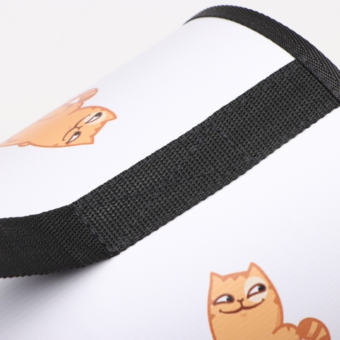 Сумка - переноска для животных каркасная, 45 х 25 х 30 см, белая с котами Сумка - переноска для животных каркасная, 45 х 25 х 30 см, белая с котами