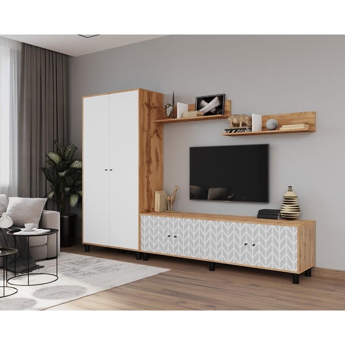 Полка HYGGE, 920х220х200, Дуб/Белый Полка HYGGE, 920х220х200, Дуб/Белый