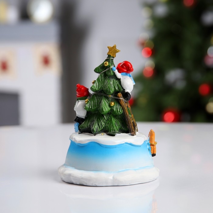 Светодиодная фигура &laquo;Ёлка&raquo; 10 &times; 15 &times; 10 см, полистоун, батарейки АААх2 (не в комплекте), свечение тёплое белое