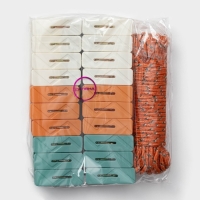 Прищепки бельевые Доляна, 20 шт, верёвка бельевая 13 м, 6,5×2,3 см, ширина низа 3,8 см Прищепки бельевые Доляна, 20 шт, верёвка бельевая 13 м, 6,5×2,3 см, ширина низа 3,8 см