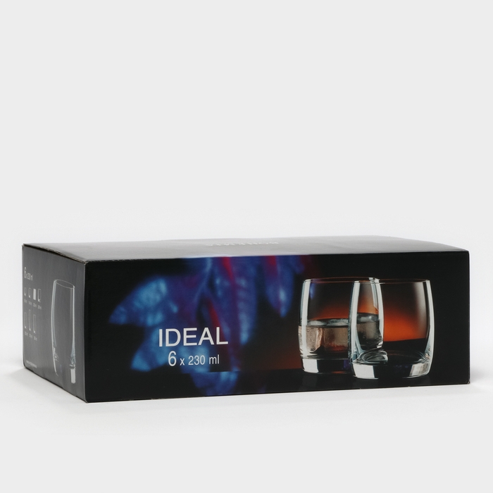 Набор стаканов для виски &laquo;Идеал&raquo;, 6 шт, 230 мл, хрустальное стекло