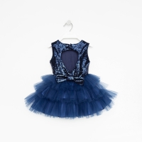 Платье для девочки с пайетками KAFTAN, размер 36 (134-140), цвет синий