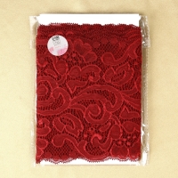 Кружевная эластичная ткань, 170 мм &times; 2,7 &plusmn; 0,5 м, цвет бордовый