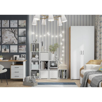 Стеллаж Лайт Бокс 2, 362х336х728, Белый/Дуб золотой