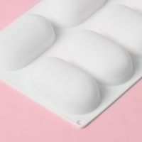 Форма для муссовых десертов и выпечки Доляна «Раузи», 30×17,5×3,5 см, 8 ячеек (8,7×4,7 см), цвет белый Форма для муссовых десертов и выпечки Доляна «Раузи», 30×17,5×3,5 см, 8 ячеек (8,7×4,7 см), цвет белый