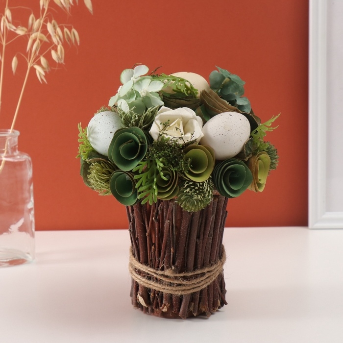 Декор Декор "Пасхальный зелёный букет" 20х20х22 см