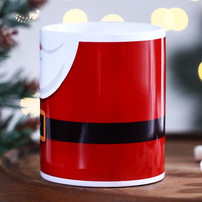 Новый год. Кружка керамическая &laquo;Санта&raquo;, 320 мл, цвет белый