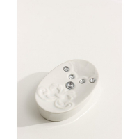 Набор аксессуаров для ванной комнаты Доляна &laquo;Стразы. Капельки&raquo;, 4 предмета (дозатор 200 мл, мыльница, 2 стакана), цвет белый