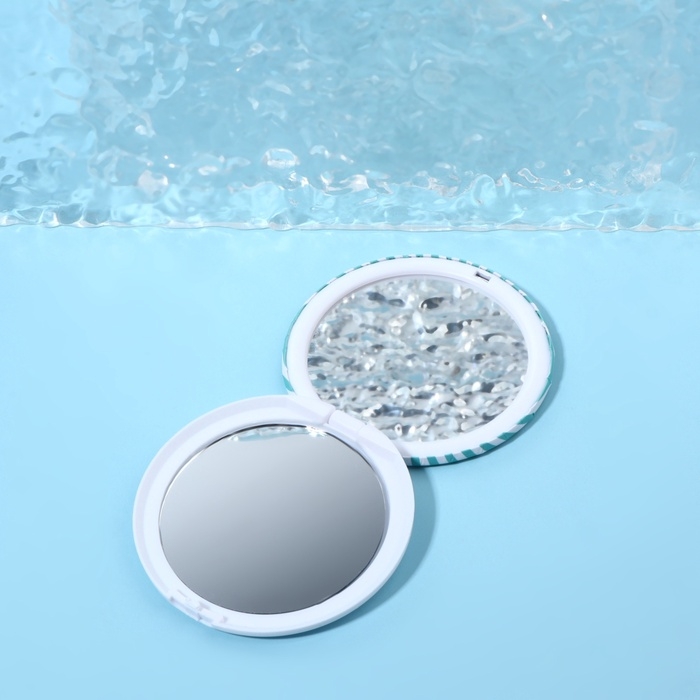 Зеркало складное (2) б/увел ГЕОМЕТРИЯ d7.5см пластик/бумага полосы пакет QF