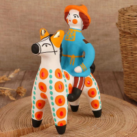 Дымковская игрушка "Всадник", 12 см, микс Дымковская игрушка "Всадник", 12 см, микс