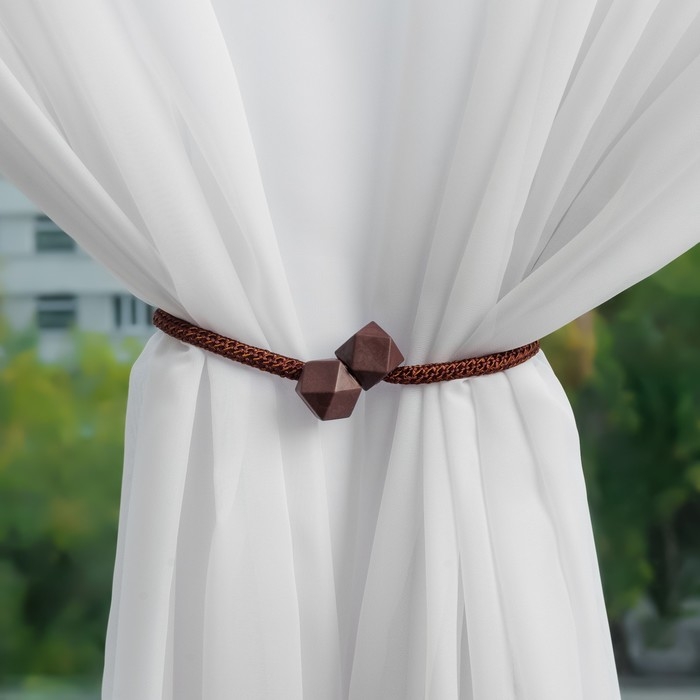 Подхват для штор &laquo;Камушки&raquo;, d = 3 &times; 51 см, цвет тёмно-коричневый