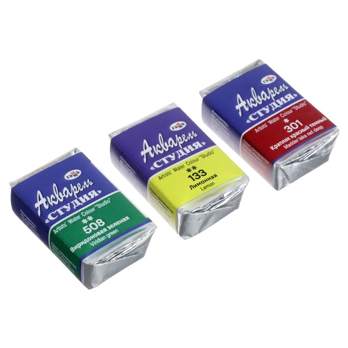 Акварель художественная в кюветах, 24 цвета х 2.5 мл, Гамма Акварель художественная в кюветах, 24 цвета х 2.5 мл, Гамма "Студия", 215001