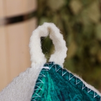 Шапка для бани"С Новым Годом! (Дед Мороз с веником и бокалом)" принт Шапка для бани"С Новым Годом! (Дед Мороз с веником и бокалом)" принт