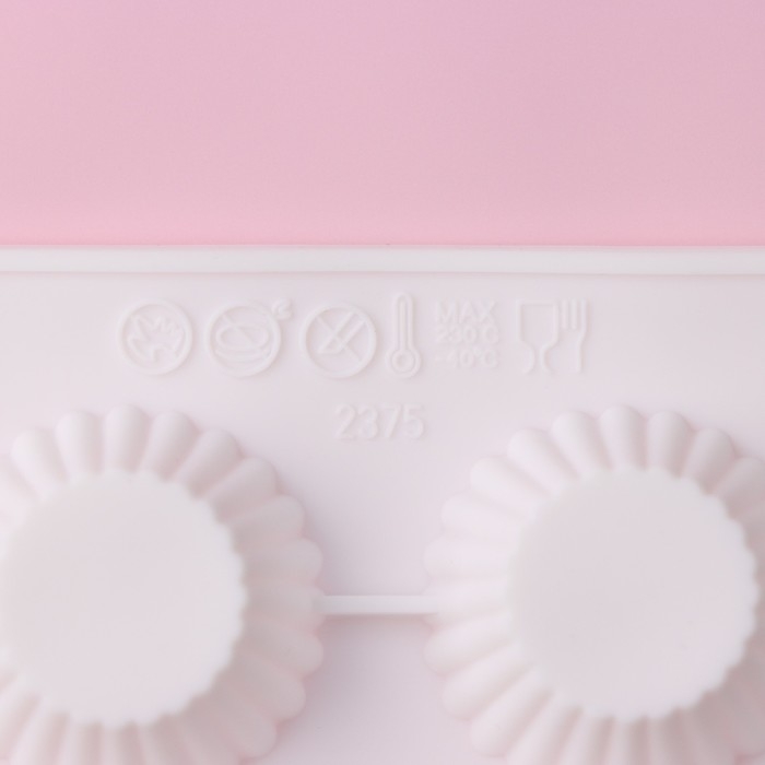 Форма для конфет и шоколада Доляна &laquo;Круг. Риб&raquo;, силикон, 28&times;24,3&times;2 см, 30 ячеек (d=3,3 см), цвет белый