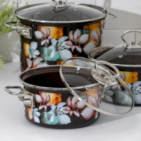 Набор кастрюль &laquo;Адель 5-1 Элит&raquo;, 3 предмета: 1,9 л, 2,5 л, 5 л, индукция