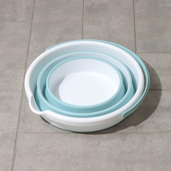 Ведро складное «Флекс», 10 л, 32×34×26 см, цвет морская волна Ведро складное «Флекс», 10 л, 32×34×26 см, цвет морская волна