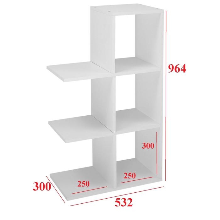 Полка навесная и настольная Вайт №2, 500х300х932, Белый