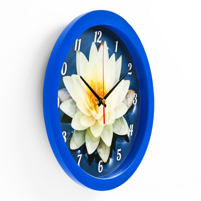 Часы настенные, d-28 см, интерьерные, "Кувшинка", бесшумные